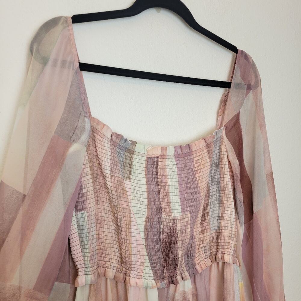 Aritzia Wilfred Tempest Pink Patchwork Tiered Min… - image 3